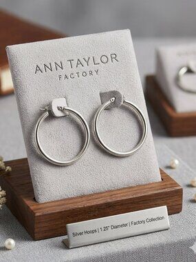 Ann Taylor  classic silver-tone hoops  earrings